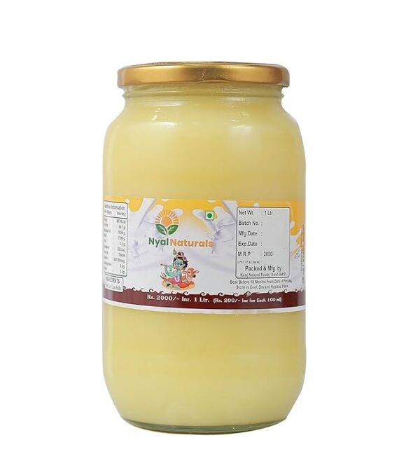 100% Pure Gir Cow Ghee | Bilona Traditional Method Cow Ghee | Ghee for Cooking & Health Benefits | Fresh Gir Cow Milk | Natural & Healthy | No Preservatives or Additives (1litre)