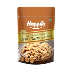 Happilo Deluxe 100% Clean and Natural Akhrot 200g | Walnuts without Shell | Natural Kashmiri Walnut Kernels | | Rich in Protein, Iron & Antioxidants | Premium Akhrot | Rich Source of Omega-3