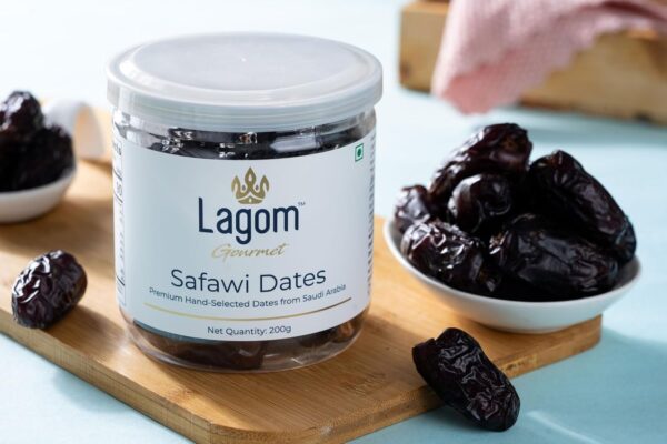 Lagom Gourmet Safawi Dates 1 kg | Saudi Arabia Dates | All Natural | No Preservatives | No Added Sugar | Gluten Free | Vegan | Plant Based | Non GMO | Dry Fruits | Khajur | Khajoor | Khejur - Image 2