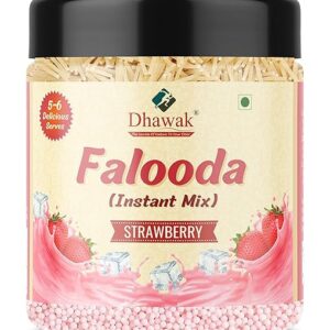 DHAWAK Falooda Mix Strawberry Flavour | Instant Falooda Mix | Falooda Icecream | Falooda | Jar Pack|Pure Veg |Drinks for Summers| Falooda Strawberry Flavour