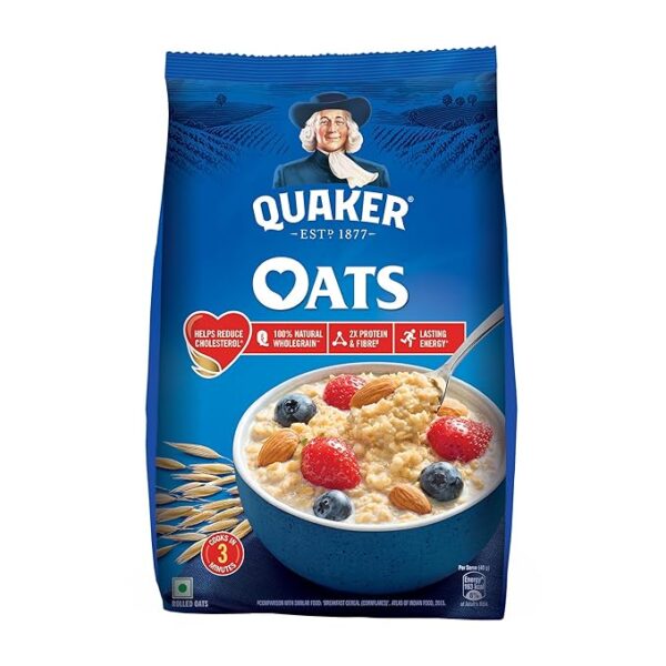 Quaker Oats 2kg | Rolled Oats | 100% Natural Wholegrain | Nutritious Breakfast Cereals | Porridge | Easy to Cook