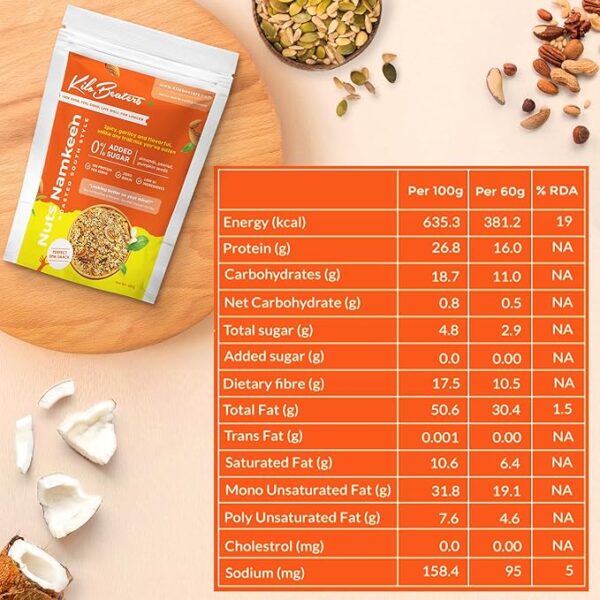 KILOBEATERS Zero Sugar Roasted South Indian Style Nuts Namkeen Healthy Mixture Snacks for Diet, Zero Preservative - 400 g - Image 2
